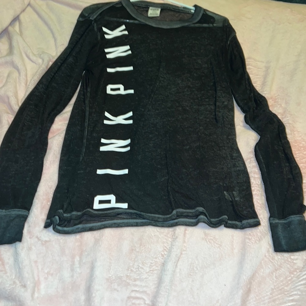 Pink see through long Sleeve shirt